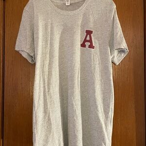 Bella Canvas Heather Gray Tee with Maroon Lettering
